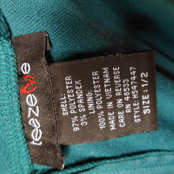 Teal short dress with Asymmetrical top. size junior 1/2 - Picture 5 of 5